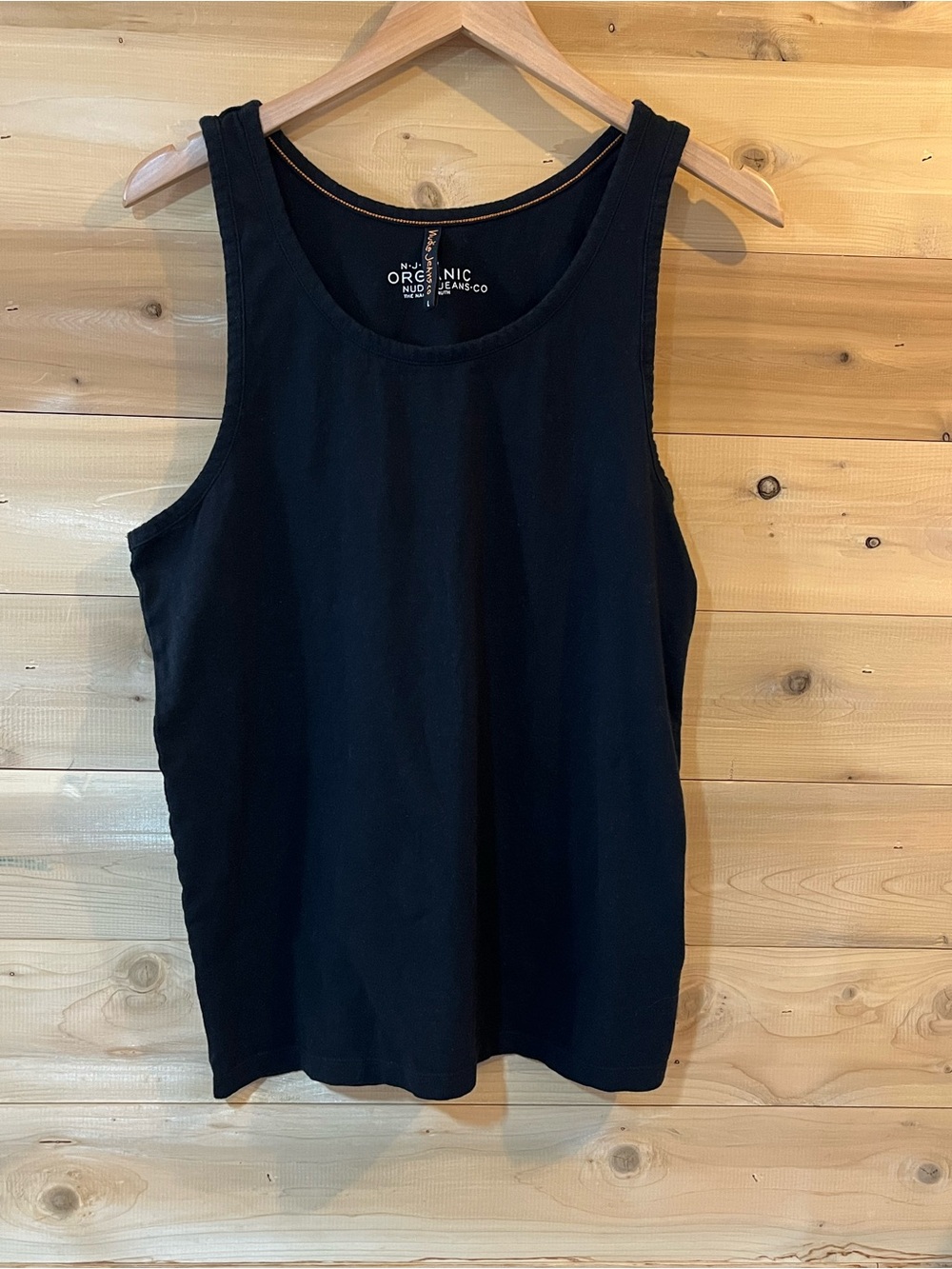 Nudie Jeans Co black organic cotton tank top